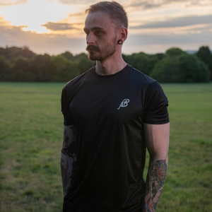 Ash Bird Men's Active Gym T-Shirt | Moisture-Wicking Fitness Top (BLACK)