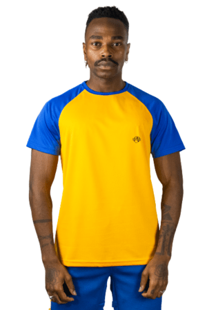 Performance-Driven Long-Sleeve Gym T-Shirt(Yellow/Blue)